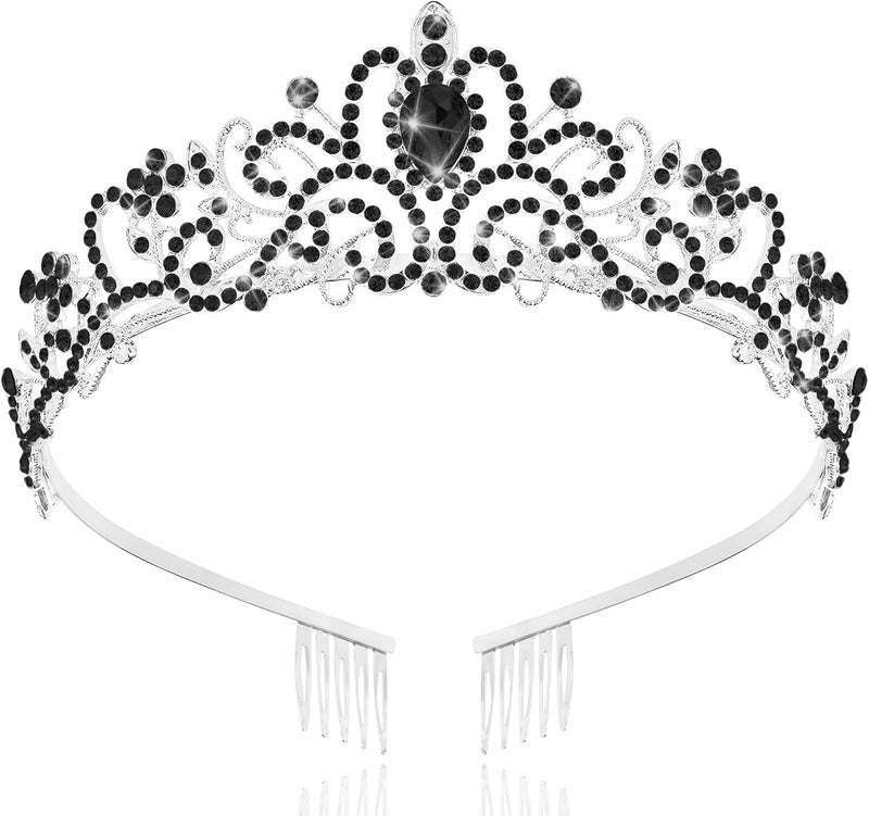 TAROSE Crowns for Women, Queen Crystal Gold Silver Tiaras with White Rhinestone and Combs, Goddess Crown for Wedding Bride Birthday Princess Bridal Shower Hair Accessories for Women - Image 1